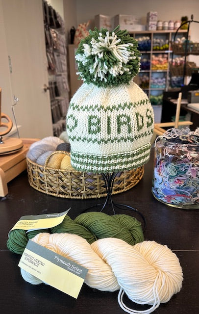 Go Birds Hat Kit- Plymouth Worsted Merino Superwash Yarn