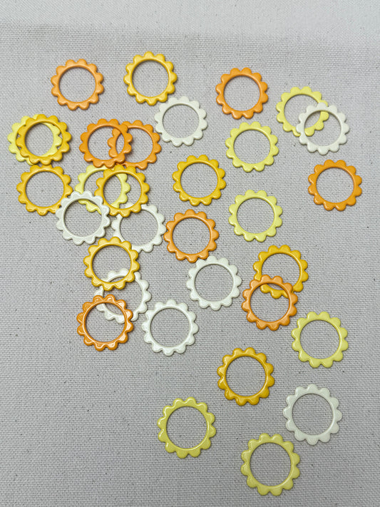 Allstitch Stitch Markers X-L Flowers Yellow