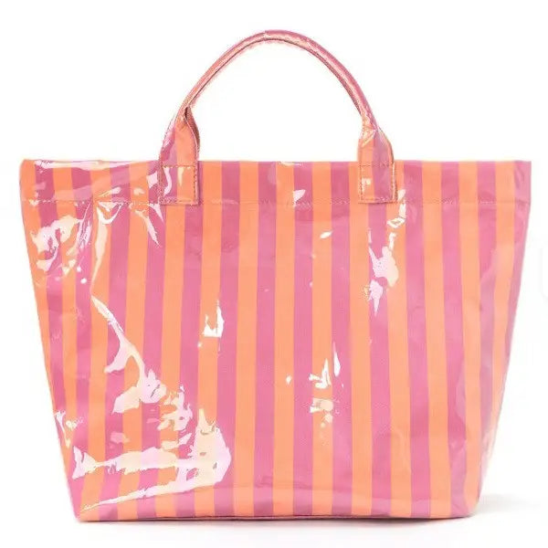 Striped Vinyl Totes