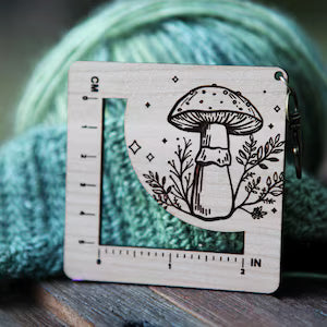 Mushroom Knit & Crochet Gauge Ruler